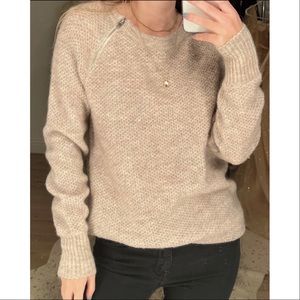 Abercrombie & Fitch Cream Sweater w/ Zip Detailing